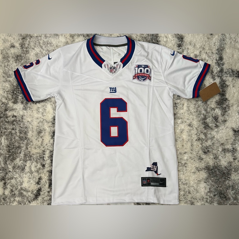 Giants 💙White NFL Jersey with Blue and Red Accents